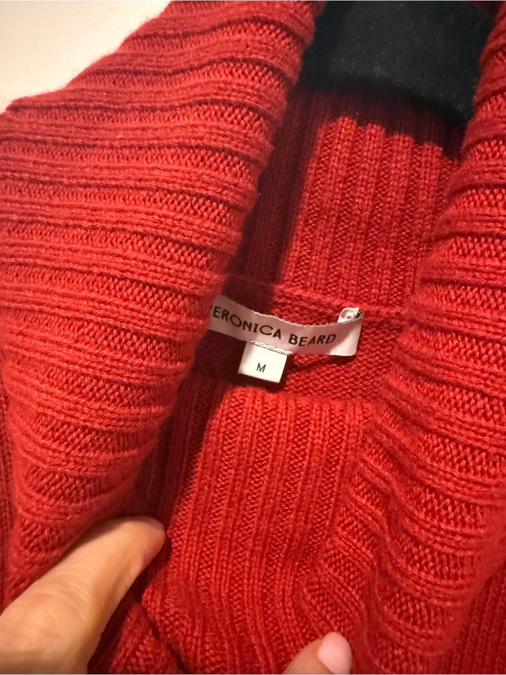 Veronica Beard Red Sleeveless Cowl Neck Mazzy Cashmere Top - Picture 3 of 5